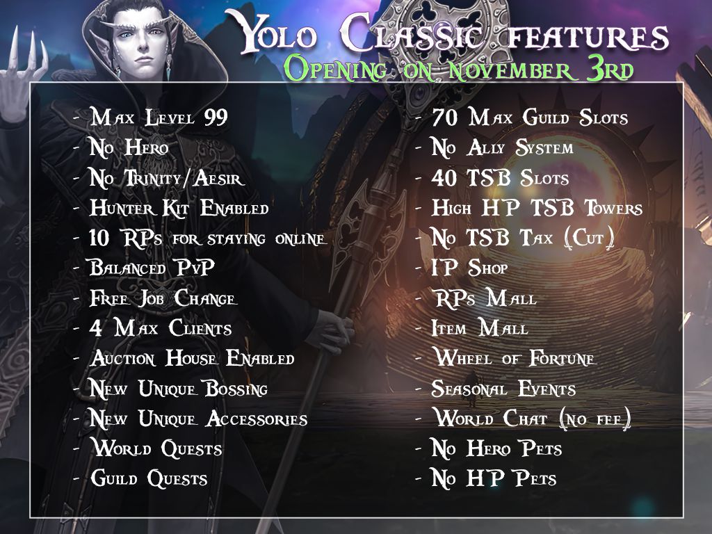 chevell - Yolo Rohan - 99 Server, Medium Rates, Boss Summons, daily pvp - RaGEZONE Forums