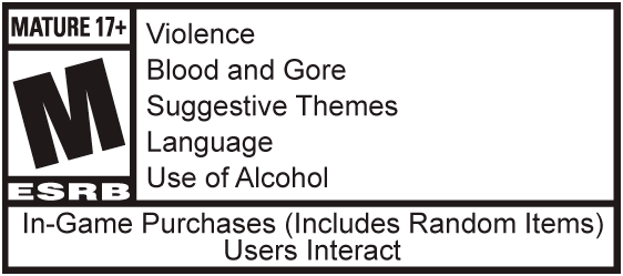 ESRB rated Teen for violence and blood