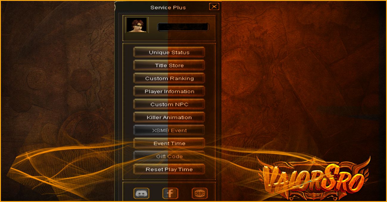 ValorSRO Filter Menu