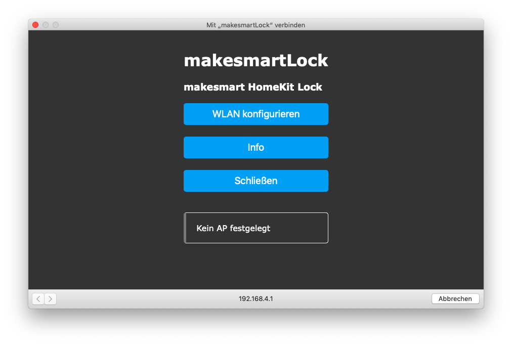 makesmart lock homekit wlan portal