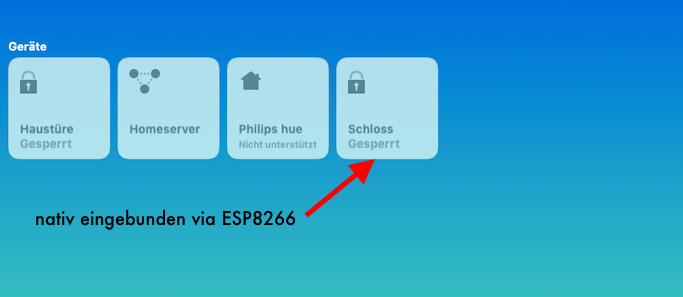 ESP8266 Türschloss nativ HomeKit