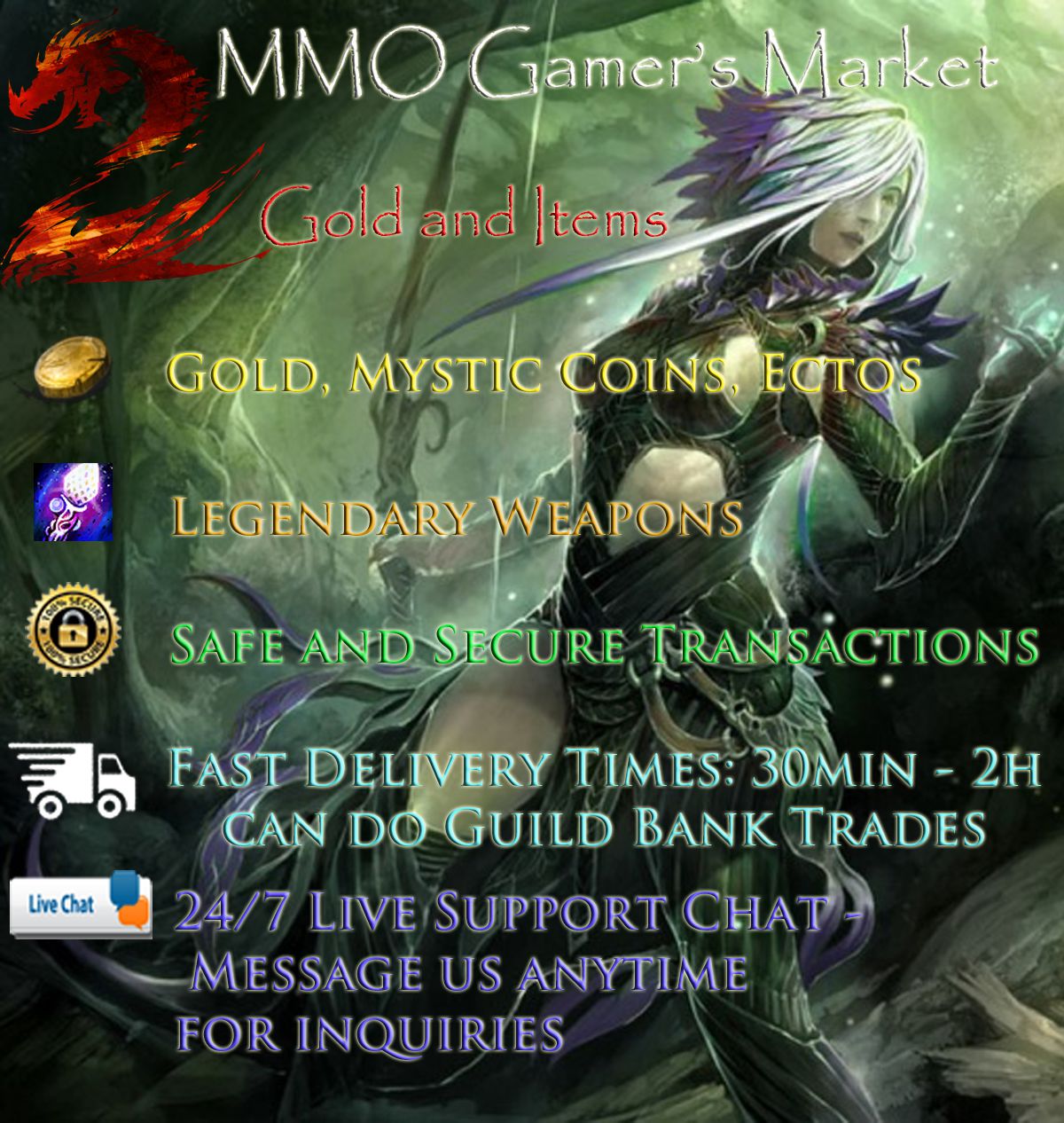★Reputable GW1/GW2 Seller★ Gold/Materials & Legendaries Guild Bank