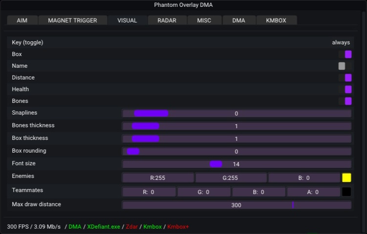 PHANTOM OVERLAY XDEFIANT DMA CHEAT | ESP/AIM/RADAR/TRIGGER | SHAREABLE ...