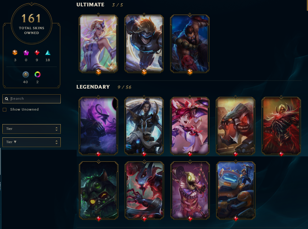 EUW 161 Skins (CS Riven 2012) 132 Champions +45K BE